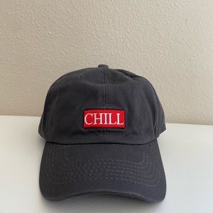 Chill charcoal strapback slouch baseball cap